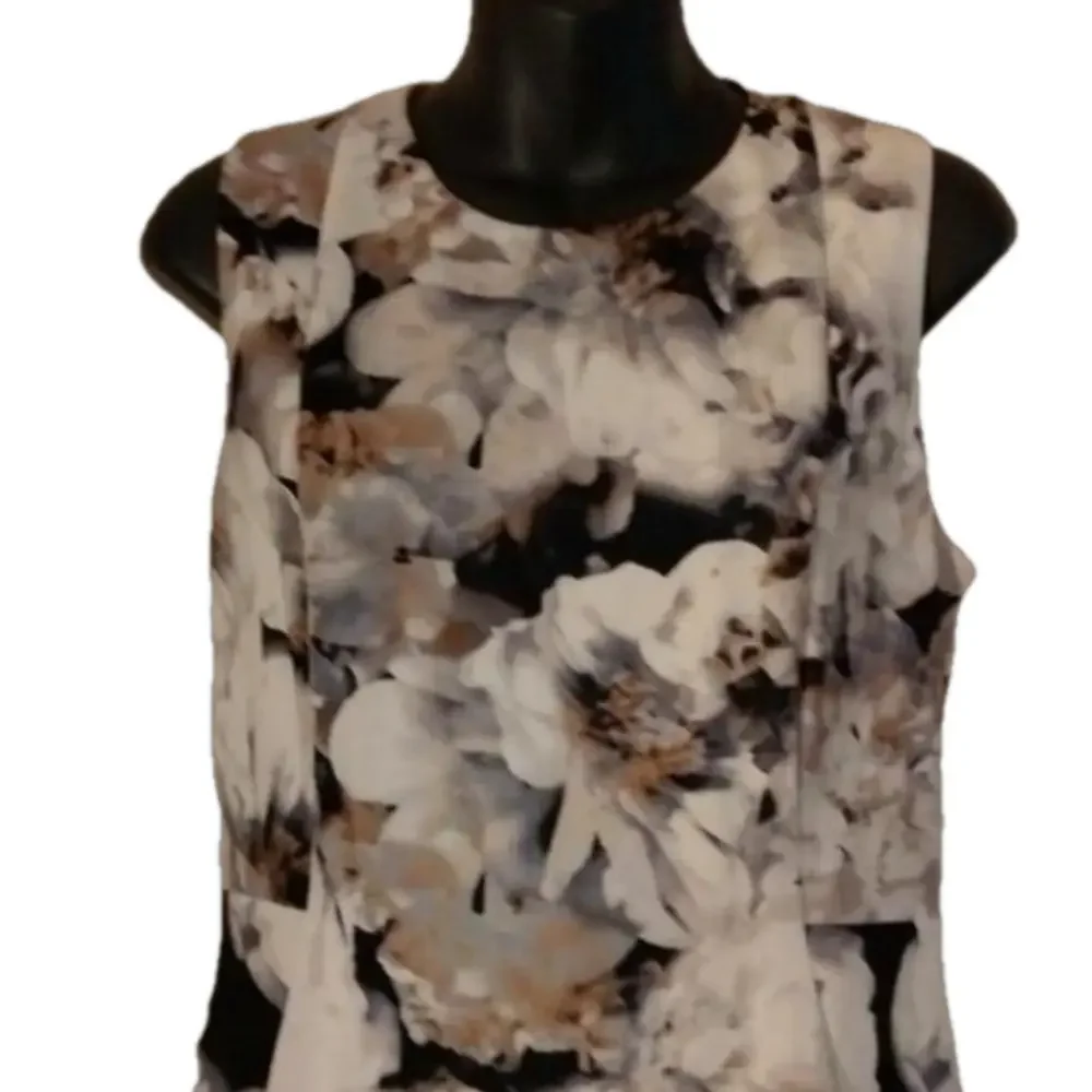 NWT Calvin Klein floral dress. Beautiful style and neutral colors for Fall. - Picture 2 of 15